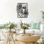 Female Face Rose Metal Wall Decor - Elegant Room Decor Wall Art Home Decor for L... - Image 8