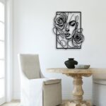 Female Face Rose Metal Wall Decor - Elegant Room Decor Wall Art Home Decor for L... - Image 9