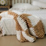 Tudomro Checkered Chunky Knit Throw Blanket for Couch 50 x 60 Inches Neutral Dec... - Image 6