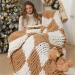 Tudomro Checkered Chunky Knit Throw Blanket for Couch 50 x 60 Inches Neutral Dec... - Image 8