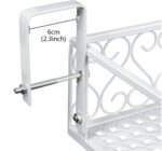 Saim Large Hanging Plant Holder Railing Shelf, Metal Fence Planters with Hooks F... - Image 3