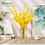 Gold Modern Flower Vases for Centerpieces – Hewory 11Inch Glass Vase with Metal ... - Image 4