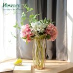 Gold Modern Flower Vases for Centerpieces – Hewory 11Inch Glass Vase with Metal ... - Image 5