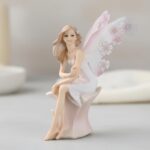 Comfy Hour 7.4" Spring Sitting Fairy Figurine, White Gown Fantasy Spirit Statue ... - Image 3