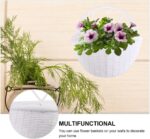 3pcs Plastic Simulated Rattan Wall Hanging Basket Set White Wall Mount Plant Hol... - Image 4