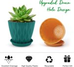 YNNICO 4 inch Plant Pots, 6 Pack Flower Pots Outdoor Indoor, Planters with Drain... - Image 3