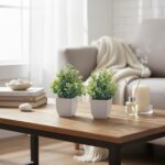 CEWOR Fake Plants 4 Packs Small Artificial Greenery Mini White Potted Plants Bat... - Image 7