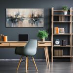 Abstract Canvas Wall Art for Bedrooom Blue and Gray Wall Decor for Living Room C... - Image 5