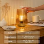 Battery Operated Lamp with Timer, Set of 2 Small Cozy Table Lamp Decorative Ambi... - Image 4