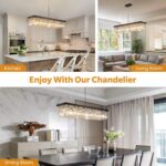 7PM Rectangle K9 Crystal Chandelier Modern Rectangular Pendant Lighting Fixture ... - Image 5