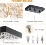 7PM Rectangle K9 Crystal Chandelier Modern Rectangular Pendant Lighting Fixture ... - Image 6