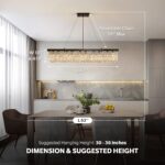 7PM Rectangle K9 Crystal Chandelier Modern Rectangular Pendant Lighting Fixture ... - Image 7
