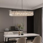 7PM Rectangle K9 Crystal Chandelier Modern Rectangular Pendant Lighting Fixture ... - Image 9