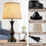 Luvkczc Upgraded Touch Table Lamps Set of 2, 22" Tall Bedside Lamps with USB C+A... - Image 4