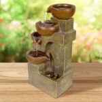 Alpine Corporation WCT726 | 16"H Indoor/Outdoor Tabletop Tiered Pouring Pots Wat... - Image 3