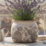 Modern Farmhouse Ceramic Planter for Home Decor, 6.29 Inch Vintage Plant Pot Ind... - Image 3