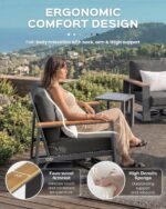 Vexwalx Aluminum Patio Outdoor Swivel Chairs Set, 3 Pieces Patio Furniture Set w... - Image 5