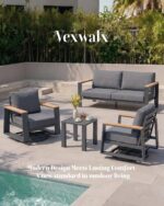 Vexwalx Aluminum Patio Outdoor Swivel Chairs Set, 3 Pieces Patio Furniture Set w... - Image 8
