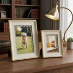 Pale Floral Meadow Warm Linen Beige Frame Set.Wood Grain Imitation Photo Frames ... - Image 3