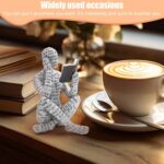 Reading Figurine Bookshelf Decor, Creative Abstract Thinker Statue, Home Office ... - Image 3