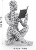 Reading Figurine Bookshelf Decor, Creative Abstract Thinker Statue, Home Office ... - Image 4