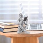 Reading Figurine Bookshelf Decor, Creative Abstract Thinker Statue, Home Office ... - Image 5