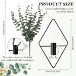 Jexine 4 Pcs Hanging Planters with Artificial Eucalyptus Metal Hanging Vase Indo... - Image 3