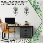 Jexine 4 Pcs Hanging Planters with Artificial Eucalyptus Metal Hanging Vase Indo... - Image 5