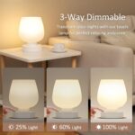 Seealle Touch Bedside Table Lamp Set of 2 - Small Bedside Lamp for Bedroom Livin... - Image 3