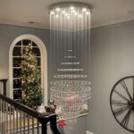 Luxury Large Foyer Chandelier, Modern 12-Lights Round Raindrop Crystal Chandelie... - Image 3