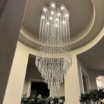 Luxury Large Foyer Chandelier, Modern 12-Lights Round Raindrop Crystal Chandelie... - Image 4