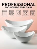 Gomakren Serving Bowls with Handles, Serving Dishes, Porcelain Salad Bowls Mixin... - Image 4