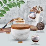 MarcZero Large Salt Box Spice Seasonings Keeper Pepper Container,Marble Base wit... - Image 3