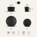 Stone Lain Celina Stoneware 16 Piece Modern Dinnerware Set, Plates and Bowls, Bl... - Image 3