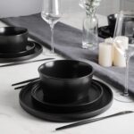 Stone Lain Celina Stoneware 16 Piece Modern Dinnerware Set, Plates and Bowls, Bl... - Image 4