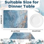Marble Placemats Set of 6 Blue Marbles Plastic Table Mats Marble Theme Place Mat... - Image 3