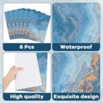 Marble Placemats Set of 6 Blue Marbles Plastic Table Mats Marble Theme Place Mat... - Image 4