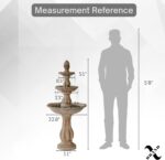 XBrand 51" 3-Tier Outdoor Waterfall Fountain, Weather-Resistant Resin Freestandi... - Image 7