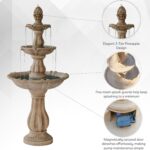 XBrand 51" 3-Tier Outdoor Waterfall Fountain, Weather-Resistant Resin Freestandi... - Image 8