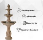 XBrand 51" 3-Tier Outdoor Waterfall Fountain, Weather-Resistant Resin Freestandi... - Image 9
