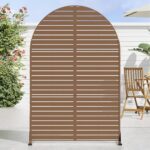Casaphoria 72" H x 47" W Arched Metal Privacy Screen - Elegant Freestanding Outd... - Image 3
