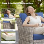 Belord Patio Wicker Swivel Rocker Patio Chairs with Side Table, Outdoor Rattan C... - Image 4