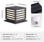 Solar Post Light, 9.84" Pillar Light Outdoor Waterproof Modern Column Lamp Outsi... - Image 6