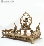 Exotic India 18" Goddess Gajalakshmi Brass Statue with Designer Deity Singhasan ... - Image 3
