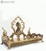 Exotic India 18" Goddess Gajalakshmi Brass Statue with Designer Deity Singhasan ... - Image 4
