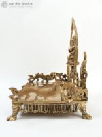 Exotic India 18" Goddess Gajalakshmi Brass Statue with Designer Deity Singhasan ... - Image 5