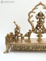 Exotic India 18" Goddess Gajalakshmi Brass Statue with Designer Deity Singhasan ... - Image 8