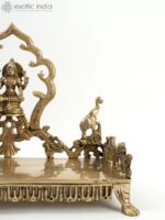 Exotic India 18" Goddess Gajalakshmi Brass Statue with Designer Deity Singhasan ... - Image 9