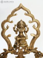 Exotic India 18" Goddess Gajalakshmi Brass Statue with Designer Deity Singhasan ... - Image 10