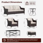 4 Pieces Wicker Patio Furniture, Luxury Outdoor Furniture with 2 Pieces Patio Ra... - Image 3
